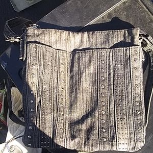 Grey and rhinestones Crossbody